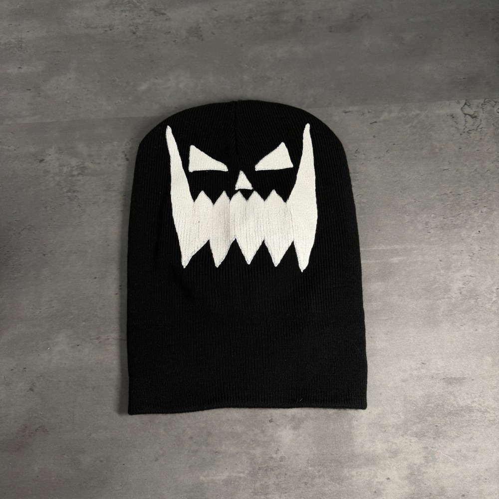 Asspizza Beanie‎ Black 2021 Austin Babbitt Pumpkin Monster Face Knit Hat Rare